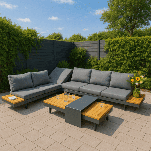 Premium Loungeset Emerald Barbados Hoekbank Verstelbaar Tuinset 6-persoons Aluminium/Hout - 43171