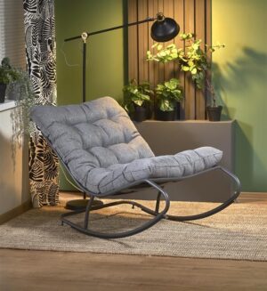 Schommelstoel Zenzi Zwart/Grijs Stof Indoor & Outdoor Relax Stoel