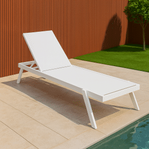 Ligbed Anzio Verstelbaar Wit Lounge Tuin Aluminium Stapelbaar - 103510W