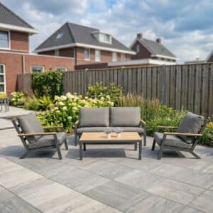 Loungeset Donnan Antraciet 5-persoons Tuinset Stoel-Bank