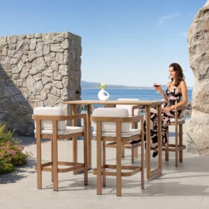 Barstoel Santiago Aluminium Houtlook - 34152