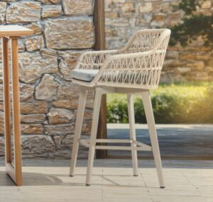 Barstoel Bali Warm Wit Barkruk Tuin - 8571W