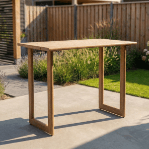 Bartafel Santiago 140cm Aluminium Houtlook - 34140