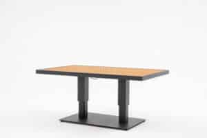 EettafelSalontafel Emerald 150x90cm in Hoogte Verstelbaar AluminiumHout - 59175