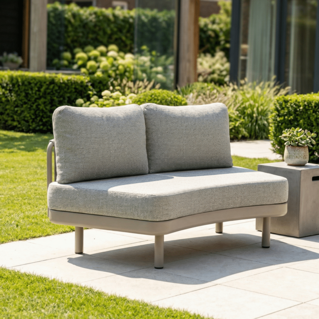 Loungeset Nanda Bankje Rond Warm Wit Hout