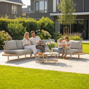 Loungeset Lounza Rond Warm Wit Hout - 4822