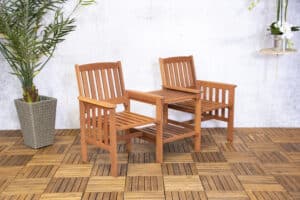 Tuinbank SenS-Line Memphis Têtê à Têtê Bruin Hardhout