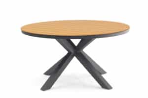 Eettafel Calgary Rond 140cm Hout/Aluminium Dining Tuintafel - RP140A