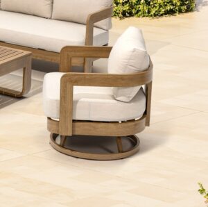 Relaxstoel Santiago Draaibaar Aluminium Houtlook – 34127