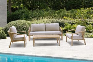 Loungeset SenS-Line Sardinië Stoel-Bank Aluminium Houtlook - 82346