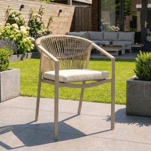 Tuinstoel Valencia wit stapelbaar