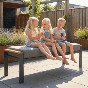 Tuinbankje Cube Antraciet 135cm Aluminium/Hout 22382A