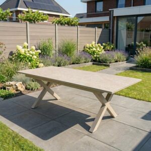 Tuintafel Monte Carlo Warm Wit 180-240cm Uitschuifbare Eettafel