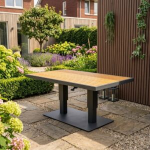 Tuintafel Salontafel Emerald 150x90cm in Hoogte Verstelbaar AluminiumHout