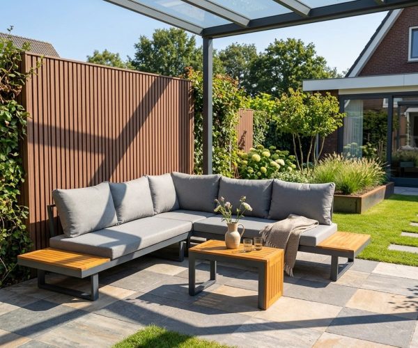Loungeset SenS-Line Olympia Verstelbare Hoekbank Tuinset AluminiumHout