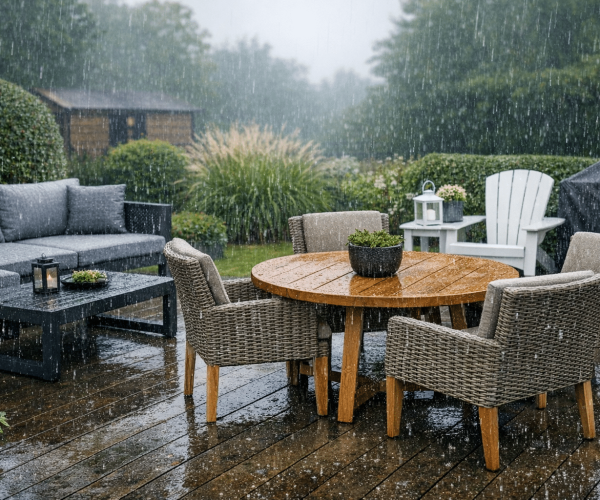 tuinmeubelen die buiten kunnen blijven staan in de regen